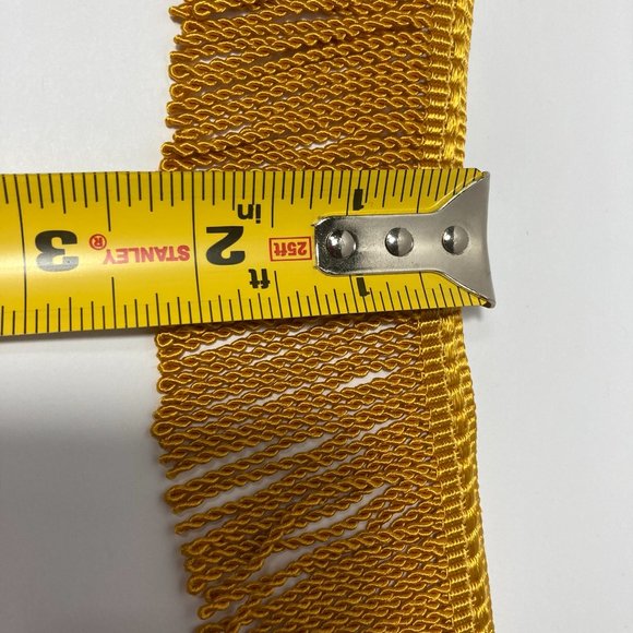 2" Bullion Fringe Gold Trim Fabric Sewing 3 yards - Picture 6 of 13